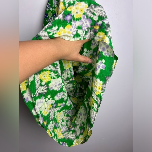 Rebecca Taylor 100% Silk Tropical Halter Mid Dress old money classic Sz 0 - Picture 8 of 12